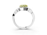 Platinum Fancy Yellow Heart Cut Solitaire Intertwined Band Prong Setting Ring_9