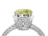 Platinum Fancy Yellow Heart Cut Solitaire Split Shank Pave Diamond Engagement Ring with Four-Prong Setting_10