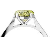 Platinum Fancy Yellow Heart  Solitaire Diamond Ring with Four-Prong Setting and Tapered Band 4