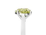 Platinum Fancy Yellow Heart  Solitaire Diamond Ring with Four-Prong Setting and Tapered Band 5
