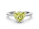 Platinum Fancy Yellow Heart  Solitaire Diamond Ring with Split Shank and Four-Prong Setting_12