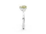 Platinum Fancy Yellow Heart  Solitaire Diamond Ring with Split Shank and Four-Prong Setting_14