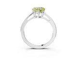 Platinum Fancy Yellow Heart  Solitaire Diamond Ring with Split Shank and Four-Prong Setting_15