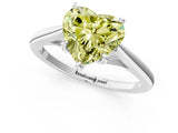 Platinum Fancy Yellow Heart  Solitaire Engagement Ring with Four-Prong Setting and Classic Band 2