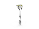Platinum Fancy Yellow Heart  Solitaire Engagement Ring with Four-Prong Setting and Classic Band 3