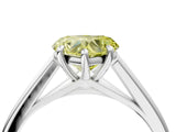 Platinum Fancy Yellow Heart  Solitaire Engagement Ring with Four-Prong Setting and Classic Band 5