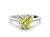 Platinum Fancy Yellow Heart  Solitaire Engagement Ring with Six-Prong Setting and Classic Band 1