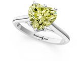 Platinum Fancy Yellow Heart  Solitaire Engagement Ring with Six-Prong Setting and Classic Band 2
