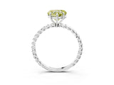 Platinum Fancy Yellow Heart  Solitaire Twist Band Ring with Four-Prong Setting_3