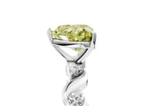 Platinum Fancy Yellow Heart  Solitaire Twisted Band with Prong Setting 1