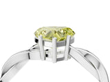 Platinum Fancy Yellow Heart  Solitaire Twisted Pave Diamond Ring with Four-Prong Setting_4