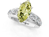 Platinum Fancy Yellow Marquise  Brilliant Solitaire with Side Stones on a Pave Band and Four-Prong Setting_13