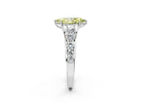 Platinum Fancy Yellow Marquise Cut Brilliant Diamond Pavé Band with Six-Prong Setting_26