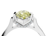 Platinum Fancy Yellow Marquise Cut Brilliant Solitaire Diamond Ring with Channel Set Band and Bar Prong Setting_106