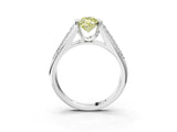 Platinum Fancy Yellow Marquise Cut Cut Diamond Channel Set Pave Band with Tension Prong Setting_9