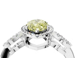 Platinum Fancy Yellow Marquise Cut Cut Halo Diamond Infinity Band with Four-Prong Setting_16