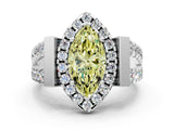 Platinum Fancy Yellow Marquise Cut Cut Halo Split Shank Prong Set Ring_12