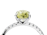 Platinum Fancy Yellow Marquise Cut Diamond Brilliant Solitaire Ring with Pavé Band and Four-Prong Setting_46