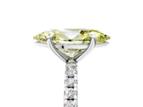 Platinum Fancy Yellow Marquise Cut Diamond Brilliant Solitaire Ring with Pavé Band and Four-Prong Setting_47