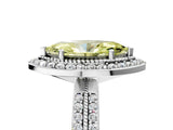 Platinum Fancy Yellow Marquise Cut Diamond Double Halo Ring with Split Shank and Four-Prong Setting_11