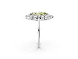 Platinum Fancy Yellow Marquise Cut Diamond Floral Double Halo Engagement Ring with Prong Setting_128