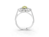 Platinum Fancy Yellow Marquise Cut Diamond Floral Double Halo Engagement Ring with Prong Setting_129
