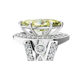 Platinum Fancy Yellow Marquise Cut Diamond Halo Ring with Split Shank and Bezel Accents and Four-Prong Setting_11