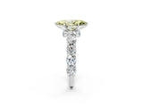 Platinum Fancy Yellow Marquise Cut Diamond Side Stone Engagement Ring with Four-Prong Setting_14