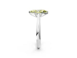Platinum Fancy Yellow Marquise Cut Diamond Solitaire Engagement Ring with Cathedral Setting and Four-Prong Mount_2