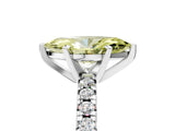 Platinum Fancy Yellow Marquise Cut Diamond Solitaire Pavé Engagement Ring with Round Band and Prong Setting_5