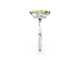 Platinum Fancy Yellow Marquise Cut Diamond Solitaire Ring with Classic Band and Four-Prong Setting_14