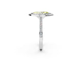 Platinum Fancy Yellow Marquise Cut Halo Bezel Diamond Pave Band Ring_44