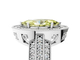 Platinum Fancy Yellow Marquise Cut Halo Diamond Engagement Ring with Pave Split Shank and Four-Prong Setting_11
