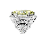 Platinum Fancy Yellow Marquise Cut Halo Diamond Split Shank Engagement Ring with Four-Prong Setting_23
