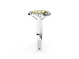 Platinum Fancy Yellow Marquise  Cut Halo Solitaire Engagement Ring with Square Band and Four-Prong Setting_26