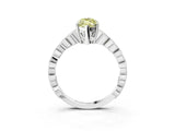 Platinum Fancy Yellow Marquise Cut Solitaire Diamond Ring with Infinity Twist Band and Four-Prong Setting_63