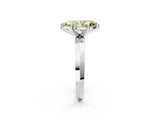 Platinum Fancy Yellow Marquise  Cut Solitaire Engagement Ring with Flat Band and Four-Prong Setting 2