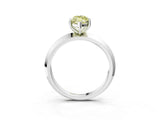 Platinum Fancy Yellow Marquise  Cut Solitaire Engagement Ring with Flat Band and Four-Prong Setting 3