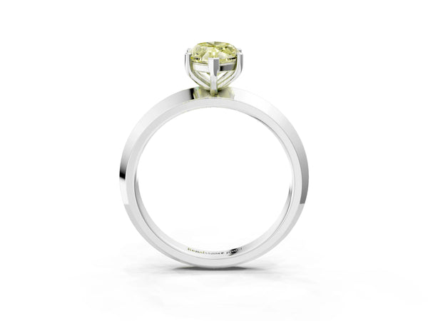 Platinum Marquise Knife-Edge Solitaire Engagement Ring Setting for Fancy Yellow Center