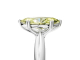 Platinum Fancy Yellow Marquise  Cut Solitaire Engagement Ring with Tapered Band and Four-Prong Setting 5