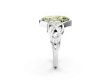 Platinum Fancy Yellow Marquise Cut Solitaire Intertwined Band Prong Setting Ring_8