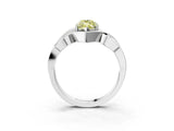 Platinum Fancy Yellow Marquise Cut Solitaire Intertwined Band Prong Setting Ring_9