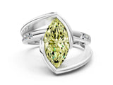 Platinum Fancy Yellow Marquise Cut Solitaire Tension-Set Diamond Split Shank Ring_6