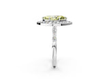 Platinum Fancy Yellow Marquise  Halo Diamond Engagement Ring with Twisted Band and Four-Prong Setting 2