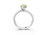 Platinum Fancy Yellow Marquise  Solitaire Diamond Engagement Ring with XO Engraved Band and Four-Prong Setting 4