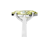 Platinum Fancy Yellow Marquise  Solitaire Diamond Ring with Four-Prong Setting and Tapered Band 5