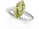 Platinum Fancy Yellow Marquise  Solitaire Diamond Ring with Split Shank and Four-Prong Setting_13