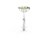 Platinum Fancy Yellow Marquise  Solitaire Diamond Ring with Split Shank and Four-Prong Setting_14