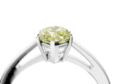Platinum Fancy Yellow Marquise  Solitaire Diamond Ring with Split Shank and Four-Prong Setting_16