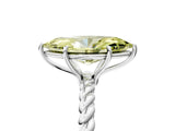 Platinum Fancy Yellow Marquise  Solitaire Twist Band Ring with Four-Prong Setting_12